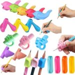 Pencil Grippers for Kids Handwriting 20Pcs Finger Grips Holder Ergonomic Writing Aid Grip Posture Correction Training Tools for Children Preschoolers Adults(6 Types)